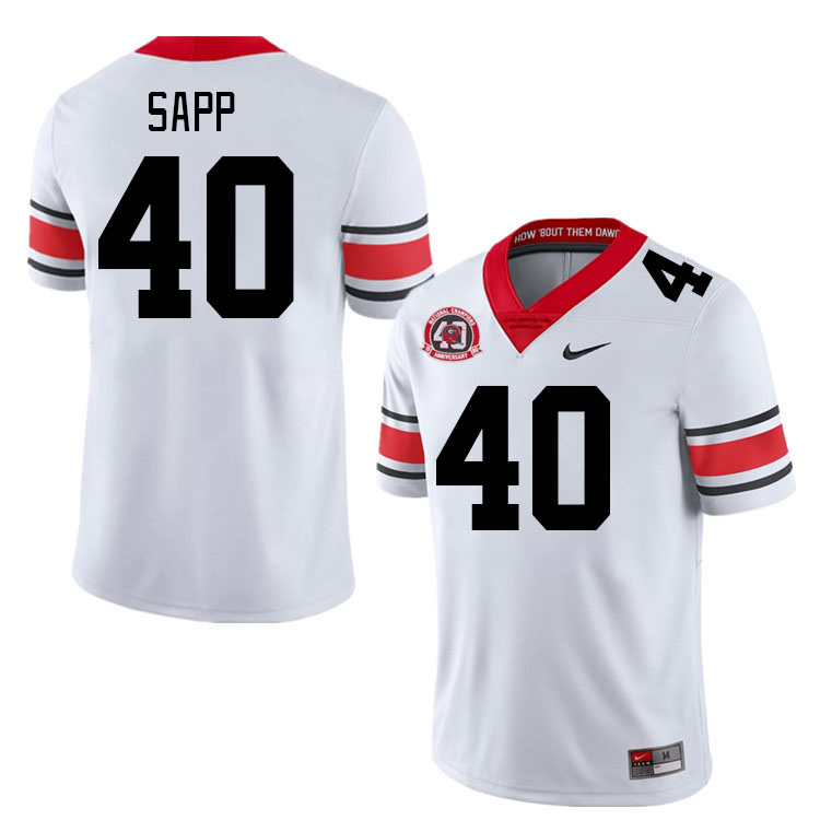 #40 Theron Sapp Georgia Bulldogs Jerseys Football Stitched-40th Anniversary